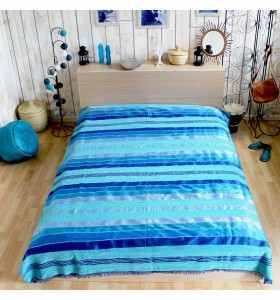 Cobertor de Sabra en degradación de azules de 2x3m