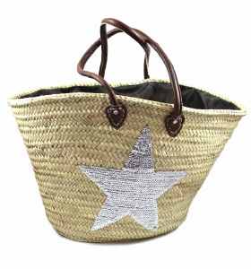 Starred & Silvered Basket for The Beach
