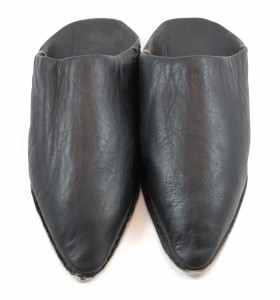Traditional Slippers made of Black Soft Leather