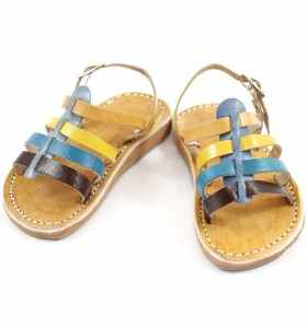 Sandales bébé Derri turquoise jaune