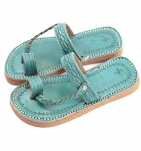 Children Chemch Sandals made of Turquoise Leather