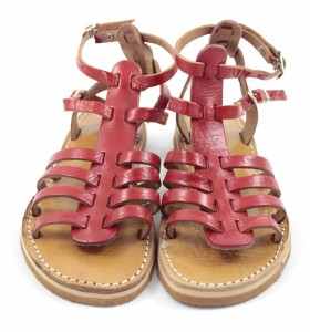 Sandales en cuir rouge BSIM 