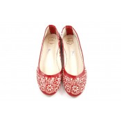 Ballerines Belda en cuir rouge