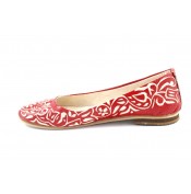 Ballerines Belda en cuir rouge