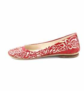 Ballerines Belda en cuir rouge