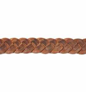 Cinturón de cuero marrón trenzado de 4 cm
