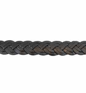 Cinturón de cuero negro trenzado de 4 cm
