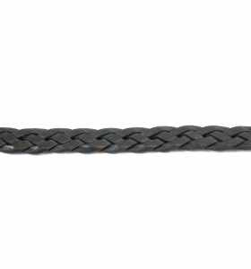 Cinturón de cuero negro trenzado de 2 cm