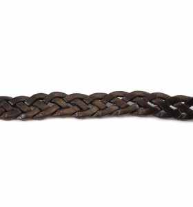 Cinturón de cuero marrón trenzado de 2 cm