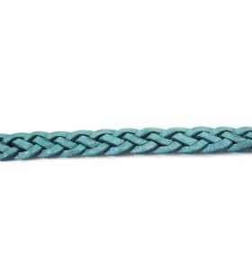 Cinturón de cuero trenzado color turquesa de 2 cm