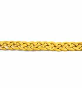 Cinturón de cuero trenzado color amarillo de 2 cm