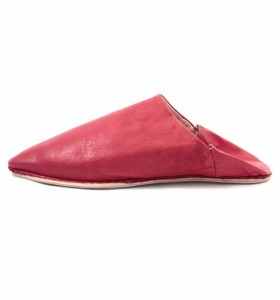 Babouches pointues maroc cuir rouge