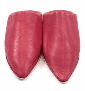 Traditional Slippers made of Red Soft Leather