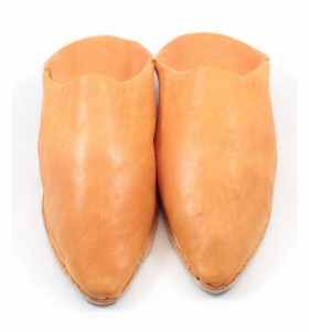 Traditional Slippers made of Orange Soft Leather