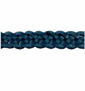 Cinturón de cuero trenzado color azul de 2 cm
