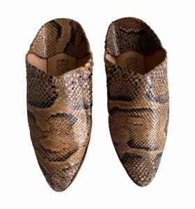Pantuflas Balgha de piel de serpiente estilo pitón