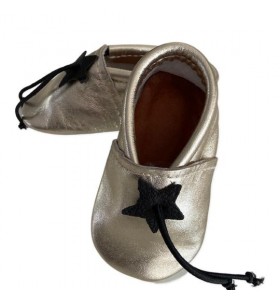 Baby gold leather slippers