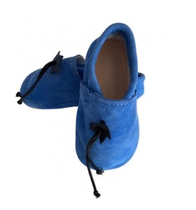 Baby blue leather slippers
