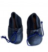 Baby slippers in shiny blue...