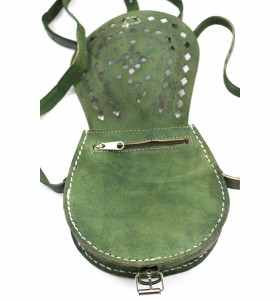 Sculptured & Green Leather Purse by Belda