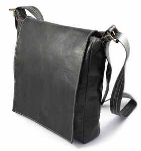 Shoulder Strap Bag made of Vintage Black Leather